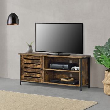 Meuble TV Engerdal 49 x 110 x 30 cm Effet Bois Foncé [en.casa]