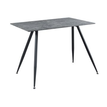 Table de salle à manger Fitjar MDF acier 120 x 70 x 75 cm effet béton noir [en.casa]