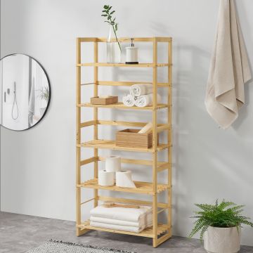 Étagère de rangement Luster 58 x 27 x 140 cm Naturel [en.casa]