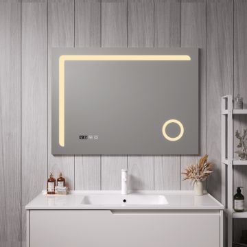 Miroir LED Chambave pour salle de bain argent pro.tec