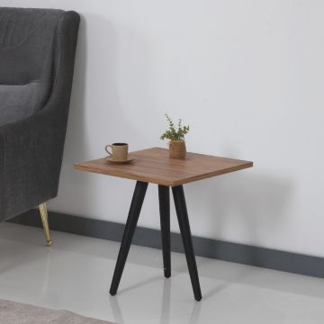 Table basse Ballerup carrée 50 x 45 x 45 cm effet noyer noir [en.casa]