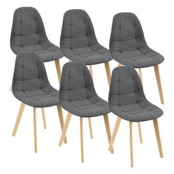 Lot de 6 Chaises de Salle à Manger Kopparberg 86 x 53 x 47 cm [en.casa]