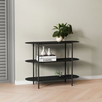 Table console Enebakk acier 70 x 90 x 32 cm noir [en.casa]