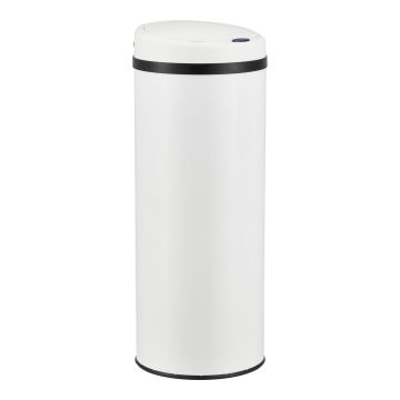 Poubelle à Capteur Acier Inox 47 Litres Blanc [en.casa]