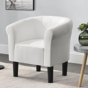 Fauteuil Jelgava 70 x 70 x 58 cm Blanc [en.casa]