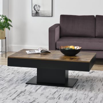 Table Basse de Salon Lünen 40 x 110 x 60 cm Effet Bois Noir [en.casa]