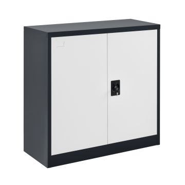 Armoire de bureau Molise acier laqué 90 x 40 x 90 cm [en.casa]