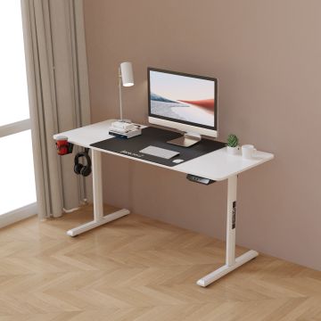 Bureau électrique Hayward à hauteur réglable 140 x 60 x 72 - 117 cm blanc [pro.tec]