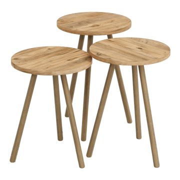 Set de 3 tables d'appoint Hjørring rondes trépied [en.casa]