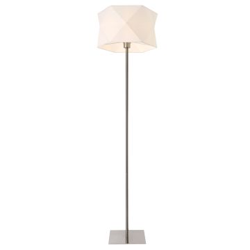 [lux.pro] Lampadaire Métal Tissu Douille 1 x E27 152 cm Chrome Blanc
