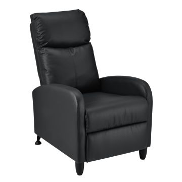 Fauteuil Relaxant Bregenz Inclinable et Repose-Pieds Similicuir Noir [en.casa]