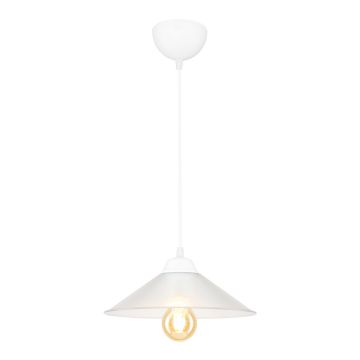 Suspension Hereford en plastique hauteur 48 cm E27 blanc / transparent [lux.pro]