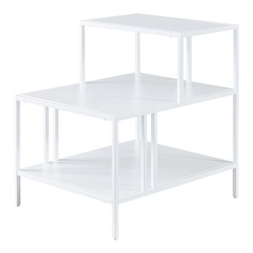 Table d'appoint Kumlinge acier 60 x 60 x 50 cm blanc [en.casa]