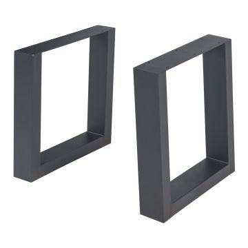 Lot de 2 pieds de table Lülsfeld acier 40 x 43 cm noir [en.casa]