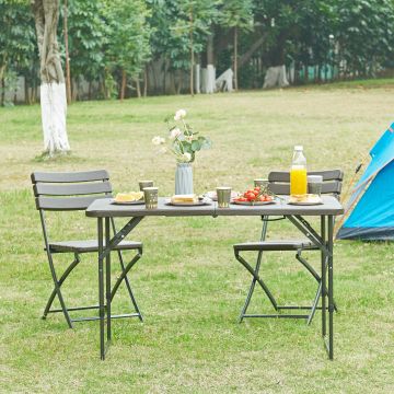 Table de camping pliante Adelfia à hauteur réglable 120 x 60 cm [en.casa]