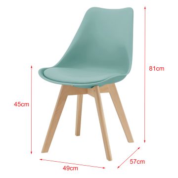 Lot de 4 Chaises de Salle à Manger Fläten Similicuir Hêtre Menthe [en.casa]