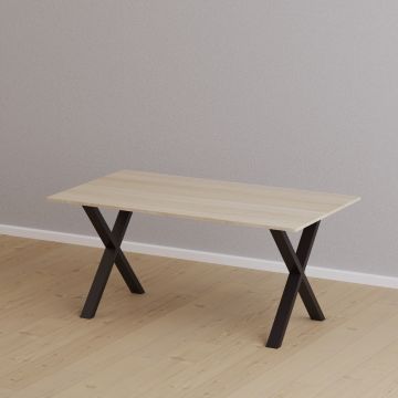 Set de 2 pieds de table Høng forme X en acier 40 x 37 cm [en.casa]