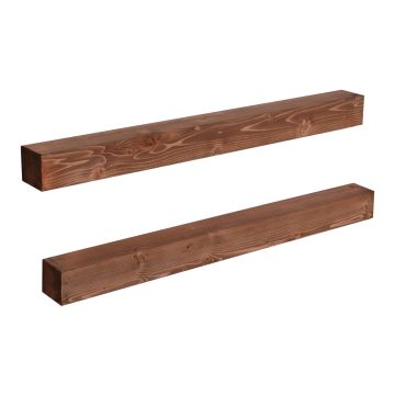 Lot de 2 étagères murales Munkebo 100 x 9 x 9 cm bois de pin avec lasure [en.casa]