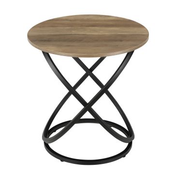 Table de Chevet Lumsden 61 x 59 cm Effet Bois et Noir [en.casa]