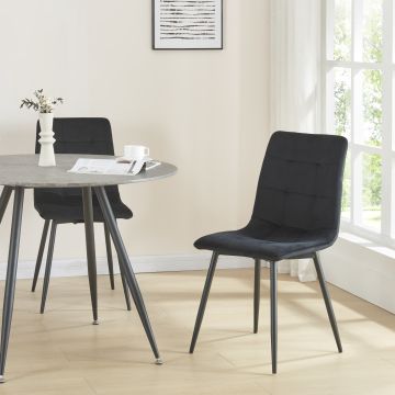 Lot de 2 chaises de salle à manger Lexnitz avec pieds arrondis 89 x 44 x 45 cm noir [en.casa]