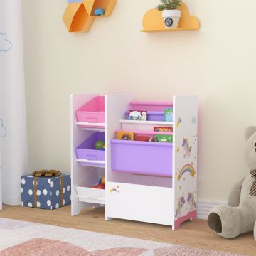 Étagère de rangement Vimianzo pour enfant avec 3 bacs ouverts [en.casa]