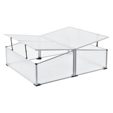 Châssis de Jardin Mossel Double Relevable Polycarbonate 100x120x40 cm [en.casa]