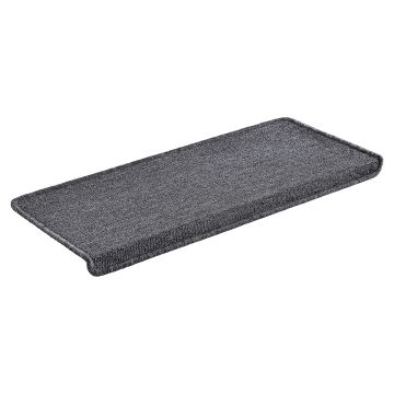 Lot de 15 marchettes d'escalier rectangulaires antidérpantes 65 x 24 cm avec bord gris foncé [en.casa]