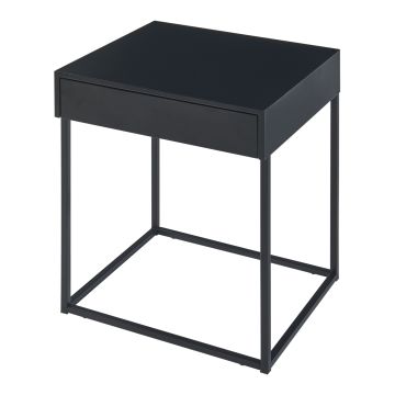 Table d'appoint Rautjärvi avec tiroir acier 50 x 43 x 41 cm [en.casa]