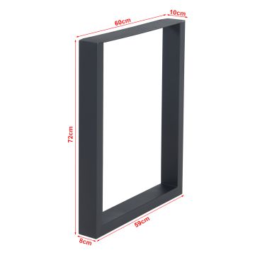 Tischgestell 2er Set Makers Stahl 72x60 cm Schwarz [en.casa]