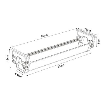 Bac de gestion de câbles Skegness plastique 55 x 18 x 12 cm blanc pro.tec