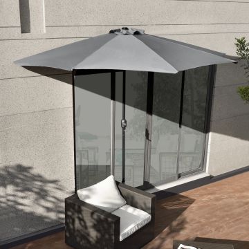 [casa.pro] Demi-parasol sur Terrasse sur Balcon Polyester Plusieurs Couleurs 300cm x 150cm x 230cm