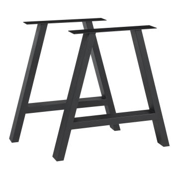 Lot de 2 pieds de table Eschau acier 40 x 40 cm noir [en.casa]