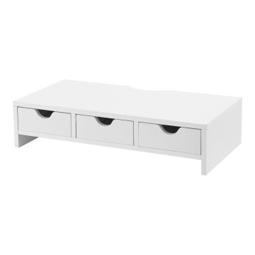 Support d'écran Ruovesi MDF 12 x 51 x 25 cm blanc [en.casa]