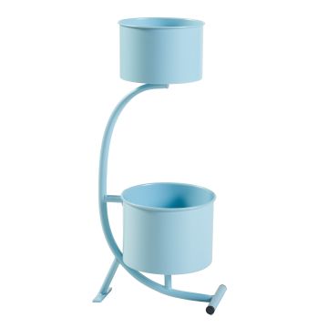 Porte-plantes Almelo 63 x 29 x 21 cm bleu clair [en.casa]