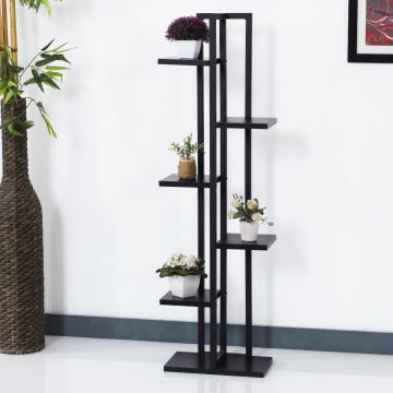 Support de plantes Tohmajärvi à 5 niveaux 120 x 34 x 21 cm noir [en.casa]