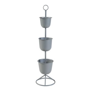 Porte-plantes Alphen 110 x 28 cm 3 cache-pots gris [en.casa]