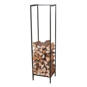 Range-bûches Taarbæk pour intérieur / extérieur 140 x 35 x 35 cm noir [en.casa]