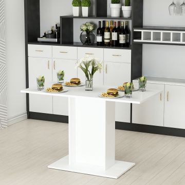 Table de salle à manger Galten pour 4 personnes 75 x 120 x 60 cm blanc [en.casa]