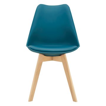 Lot de 6 Chaises de Salle à Manger Fläten Similicuir Hêtre Turquoise [en.casa]