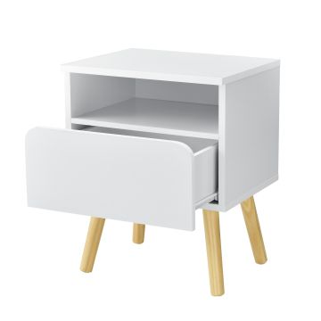 Table de Nuit Dargaville 50 x 40 x 34 cm Blanc [en.casa]