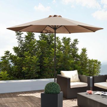 Parasol de Jardin Résistant UV Imperméable Polyester Acier 300 x 230 cm [casa.pro]