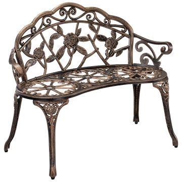 Banc de Jardin Monfalcone Fonte et Aluminium Bronze [casa.pro]