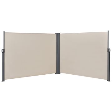 Double Brise-vue Métal et Polyester Sable 160 x (2 x 300) cm [pro.tec] 