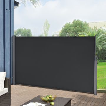 Store pour Balcon Mulhacén Latéral Acier Polyester 160 x 300 cm Noir [pro.tec] 