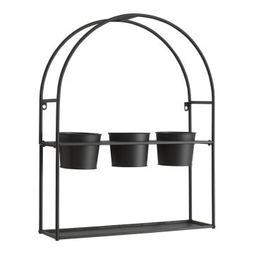 Étagère murale pour plantes Merikarvia métal 65 x 52 x 15 cm noir [en.casa]