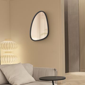 Miroir mural Grottole asymétrique 62 x 50 cm noir mat [en.casa]