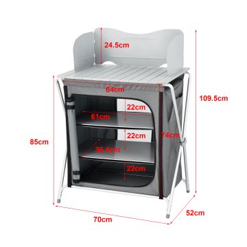 Meuble de Cuisine d'Extérieur Tullinge Pliable Plusieurs tailles [en.casa]