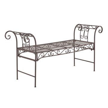 Banc de Jardin Vintage Cossila Extérieur Métal 70 x 147 x 46 cm Bronze [en.casa]