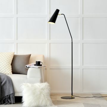 Lampadaire Norwich abat-jour réglable E27 hauteur 160 cm noir [lux.pro]