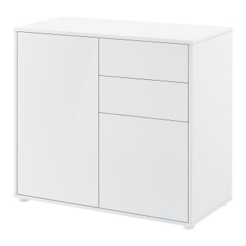 Commode avec 2 Tiroirs 2 Portes Paarl  74 x 79 x 36 cm [en.casa]